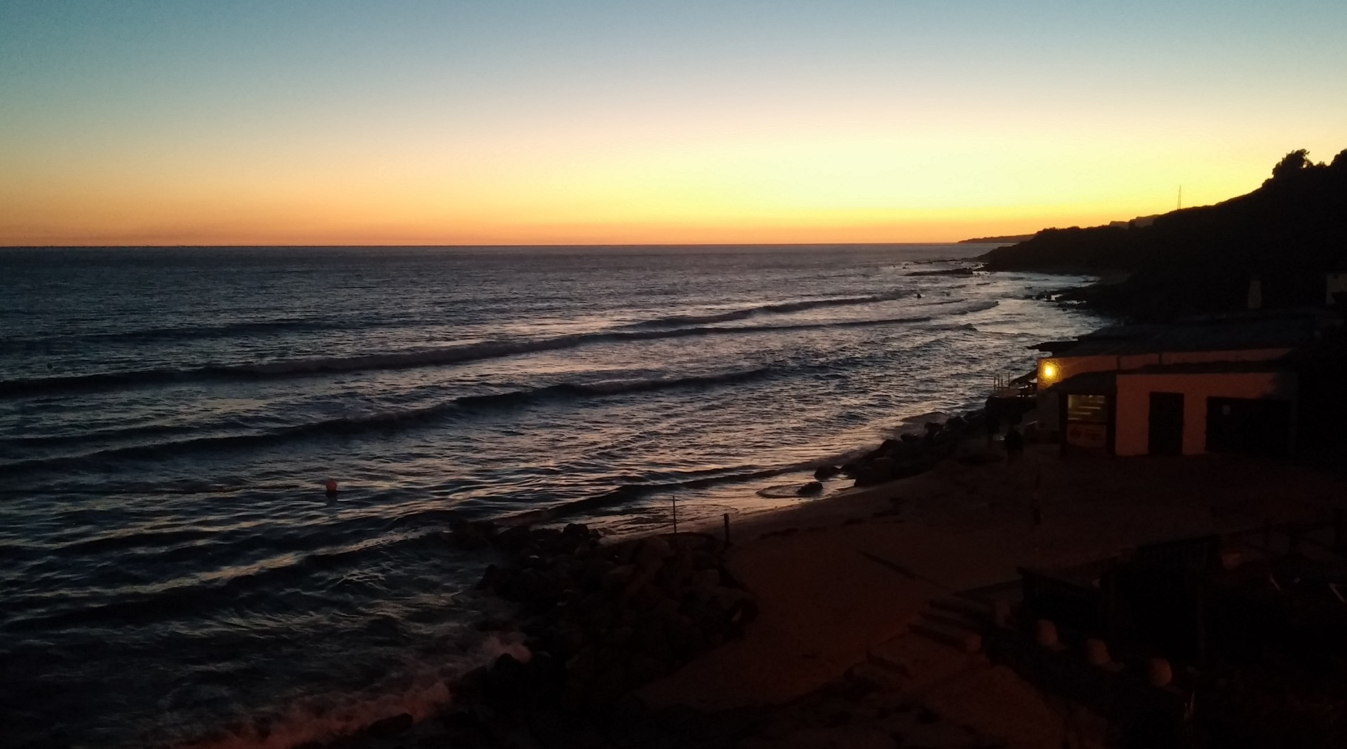 Sonnenuntergang Tarifa Spanien Campingplatz